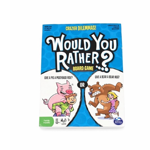 None Other - Would You Rather? Board Game - Blue party game teens/adults like new never used